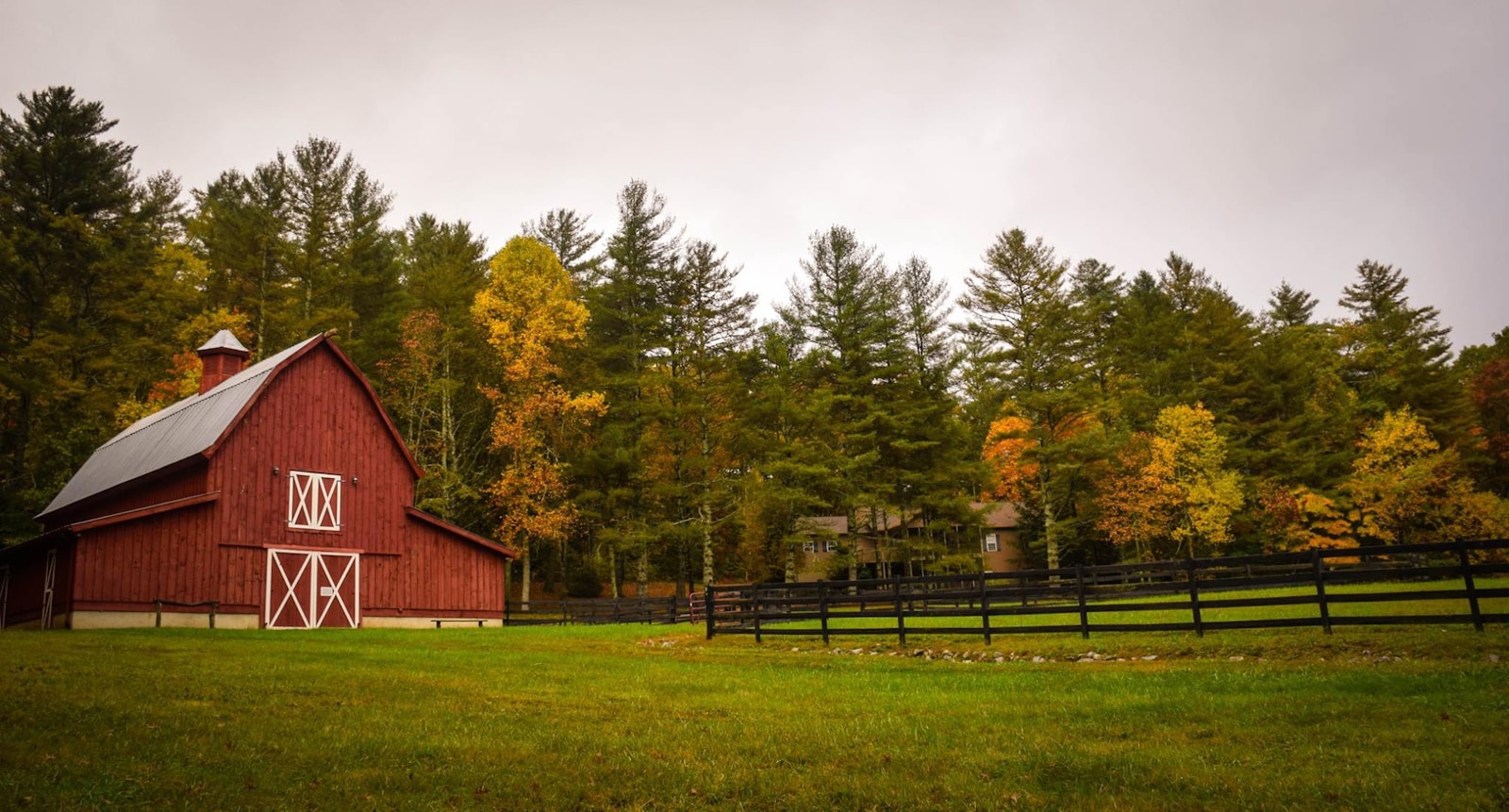 barn surrounded by trees, hobby farms